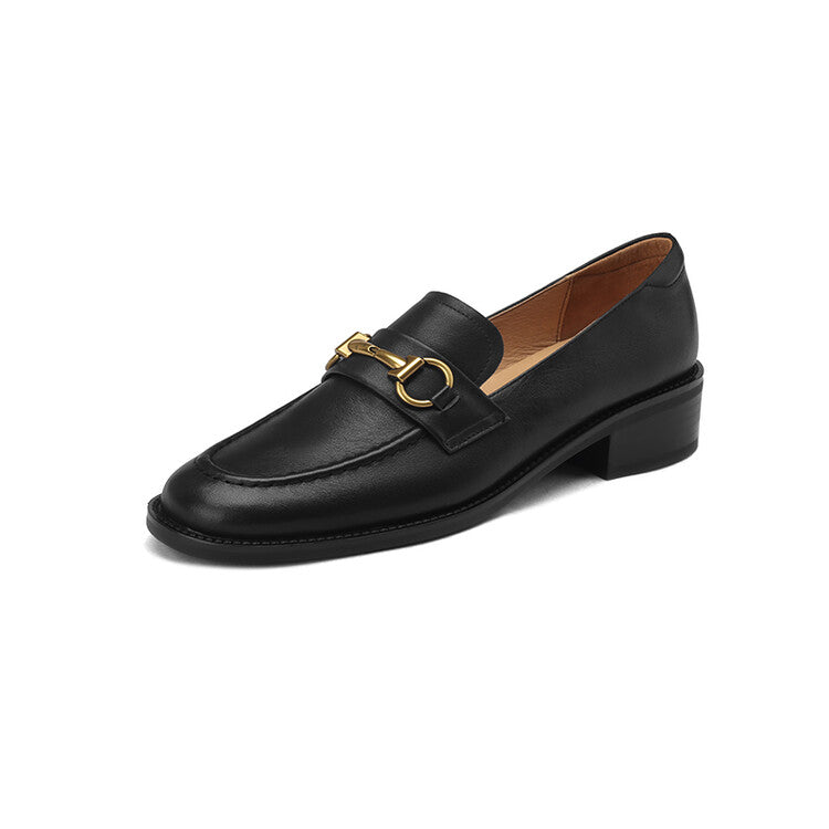 Off-White Brown Black Horsebit Strap Loafers #001140