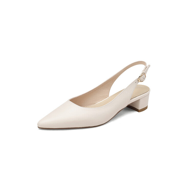 Off-White Block Heel Slingback Pumps #001086C