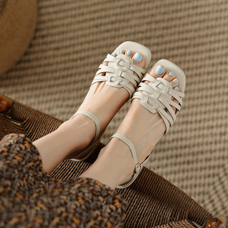 Off-White Brown Quarter Strap Sandals #001032