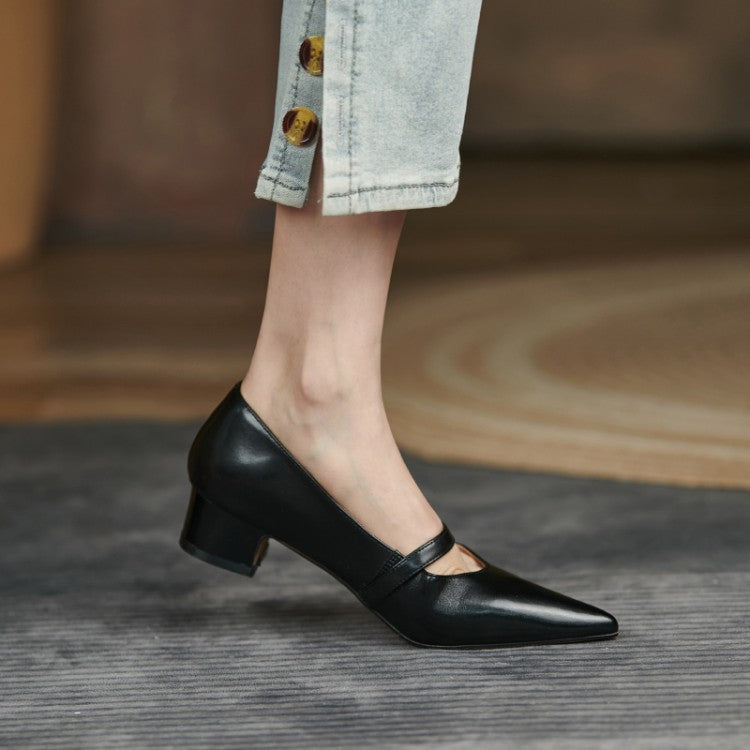 Off-White Black Block Heel Mary Jane Pumps #001008