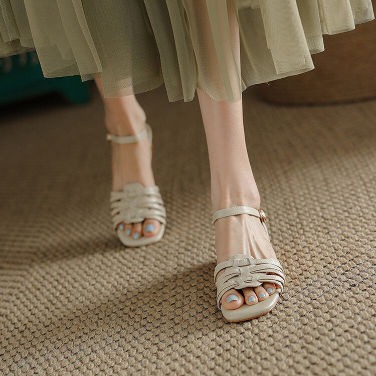 Off-White Brown Quarter Strap Sandals #001032