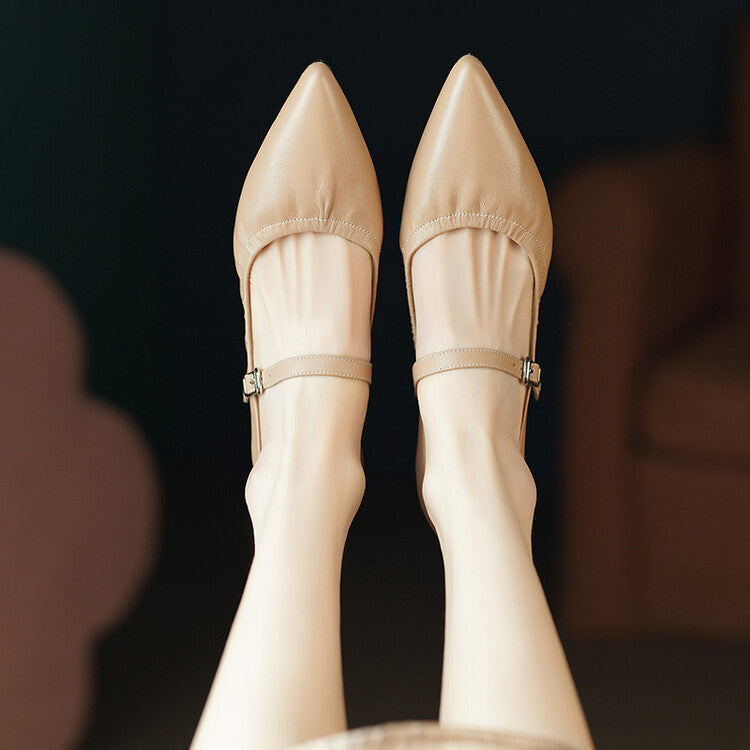 Beige Black Mid Heel Mary Jane Pumps #001110