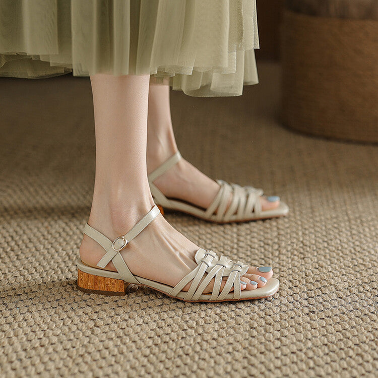 Off-White Brown Quarter Strap Sandals #001032