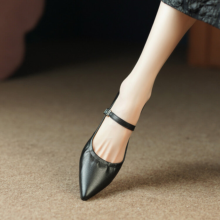 Beige Black Mid Heel Mary Jane Pumps #001110