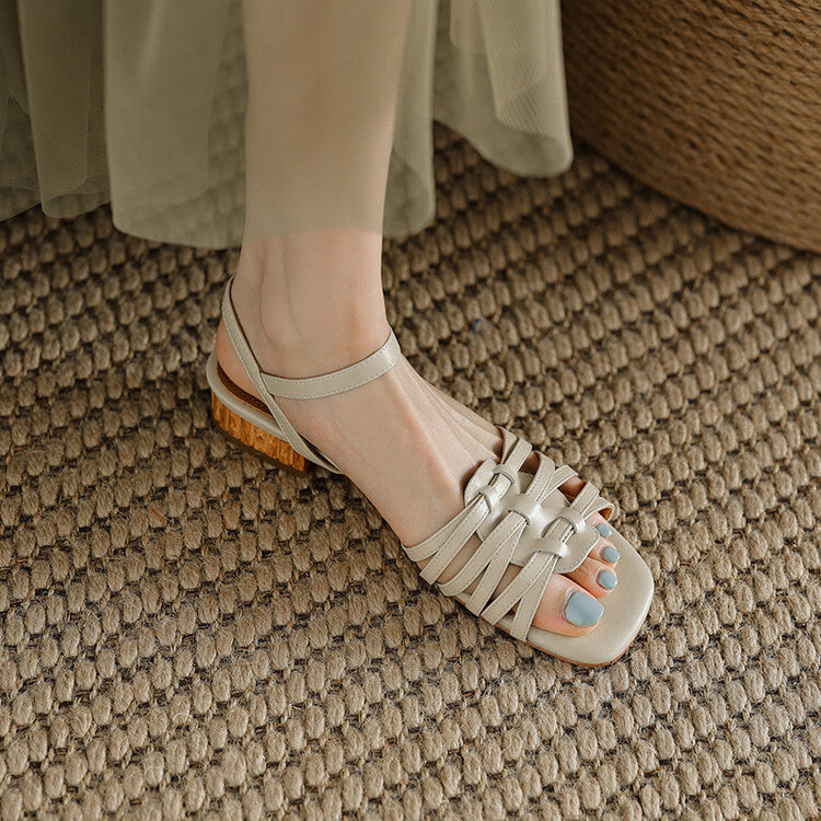 Off-White Brown Quarter Strap Sandals #001032