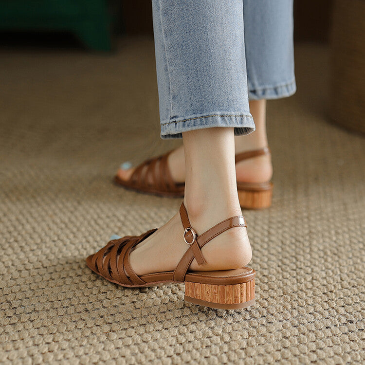 Off-White Brown Quarter Strap Sandals #001032