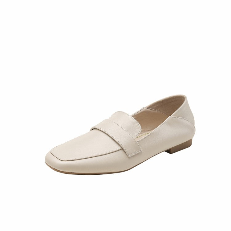 Off-White Black Square Toe Strap Loafers #001012