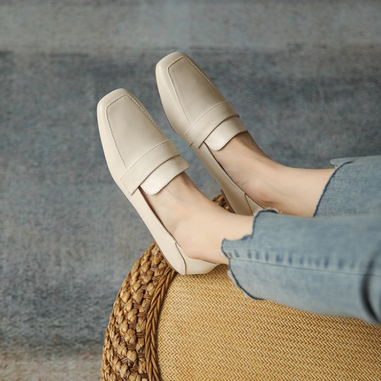 Off-White Black Square Toe Strap Loafers #001012
