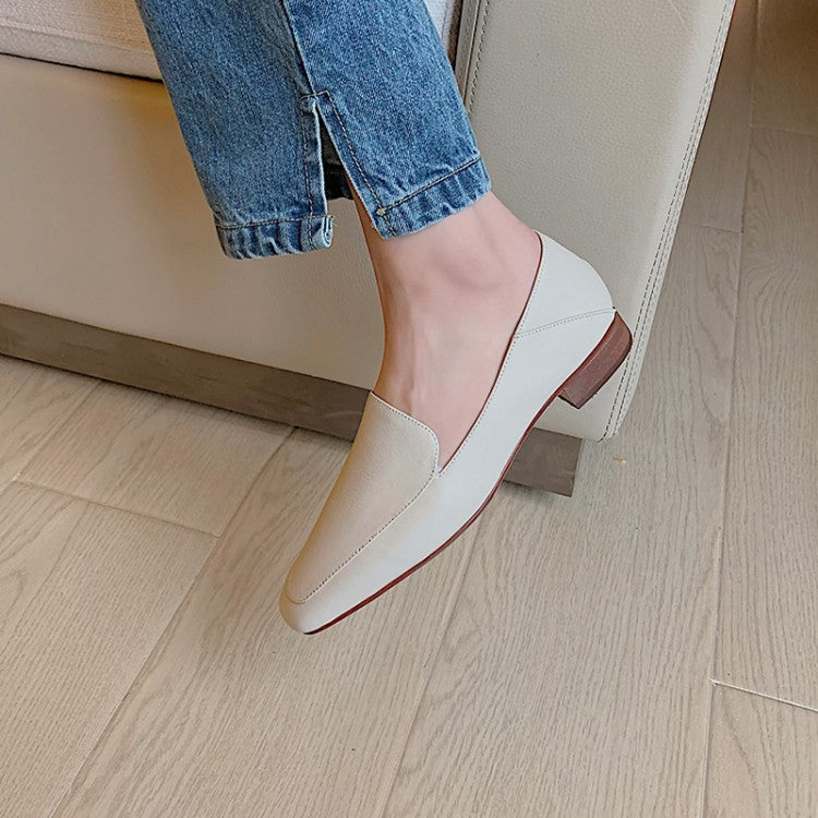 Off-White Black Plain Loafer Flats #001083