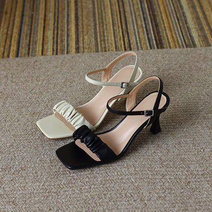 Off-White Black High Heel Quarter Strap Sandals #001111