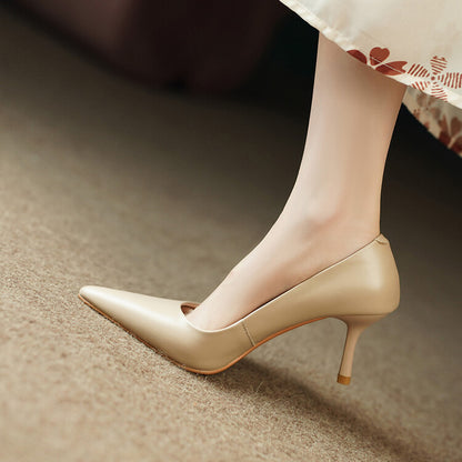 Nude Grey Orange Black High Heel Pumps #001079