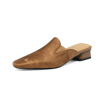 Beige Brown Black Loafer Mules #001155