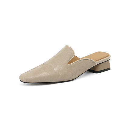 Beige Brown Black Loafer Mules #001155