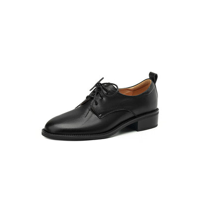 Beige Black Lace-up Derby Shoes #001137