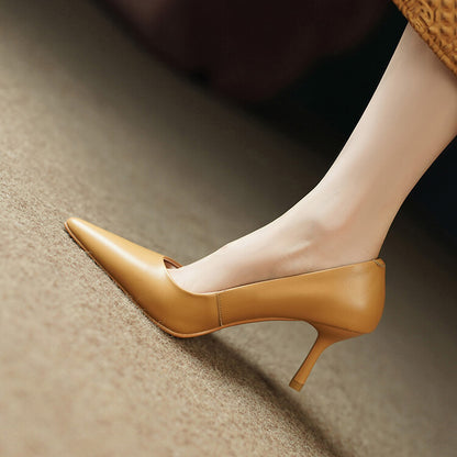 Nude Grey Orange Black High Heel Pumps #001079