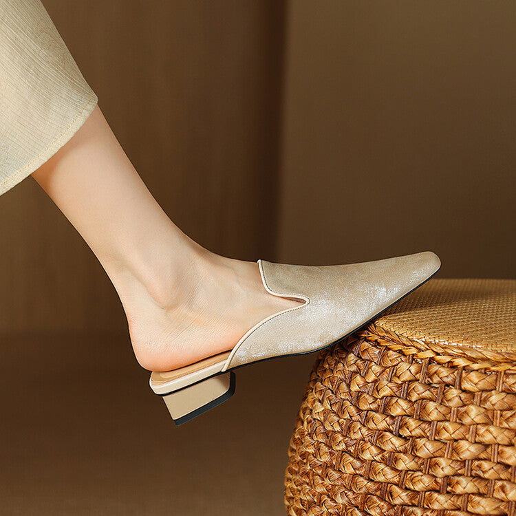 Beige Brown Black Loafer Mules #001155