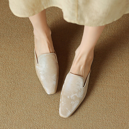 Beige Brown Black Loafer Mules #001155