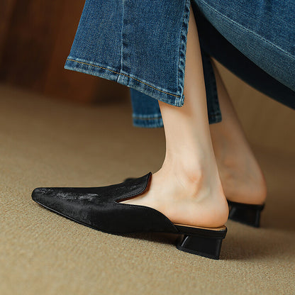 Beige Brown Black Loafer Mules #001155