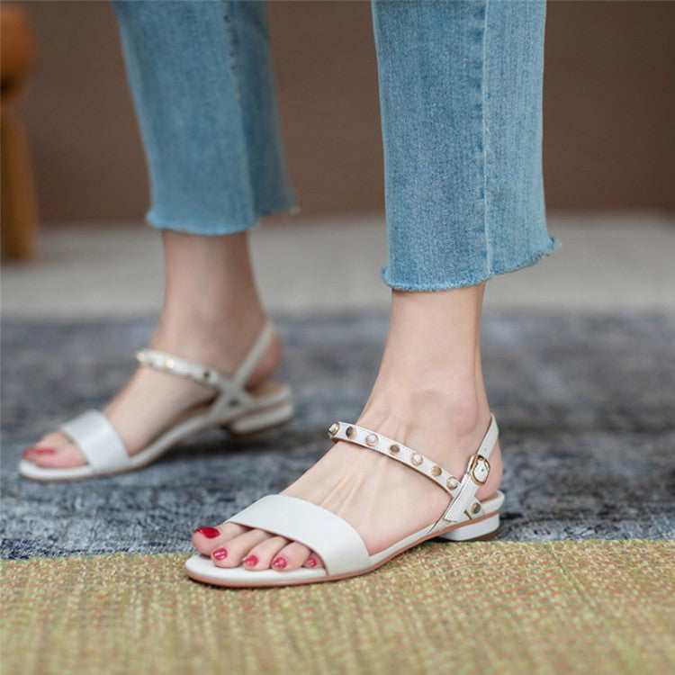 Off-White Rounded Toe Quarter Strap Sandals #001084