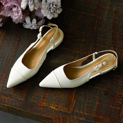 Off-White Brown Black Cap Toe Slingback Pumps #001163