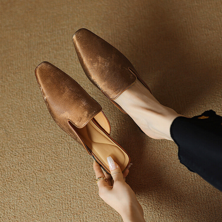 Beige Brown Black Loafer Mules #001155