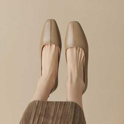 Off-White Khaki Caramel Slip-On Flats #001074