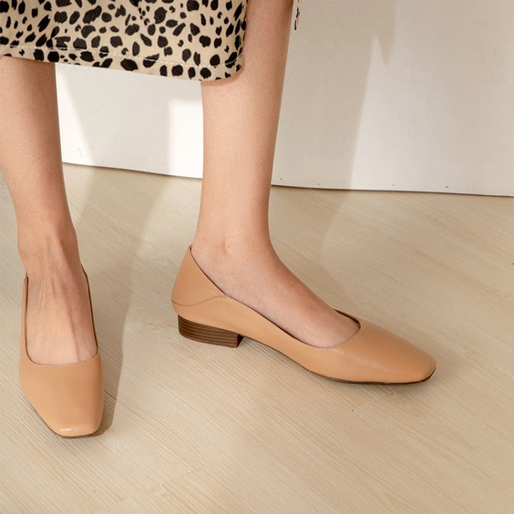 Off-White Brown Collapsible Heel Ballet Flats #001014