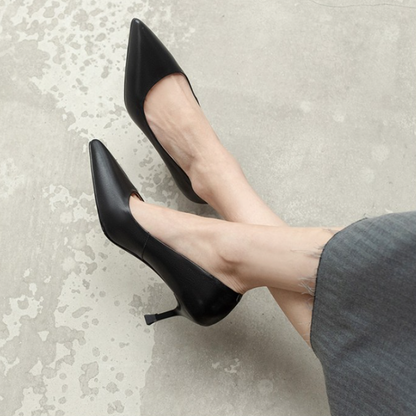 Black Pointed Toe High Heel Pumps #001045