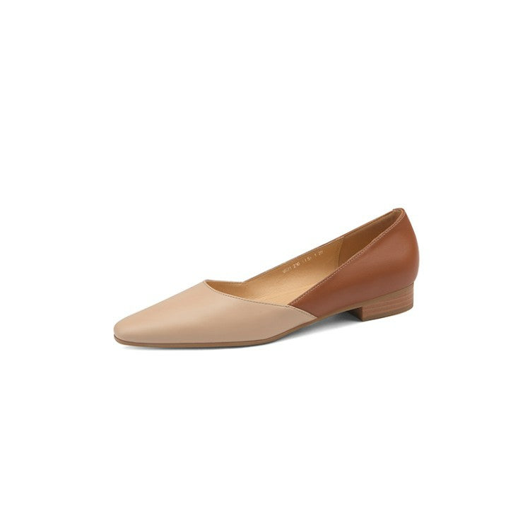 Off-White Beige Pointed Toe Flats #001030