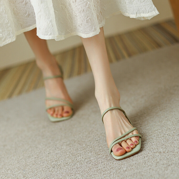 Off-White Beige Green Strappy Sandals #001018