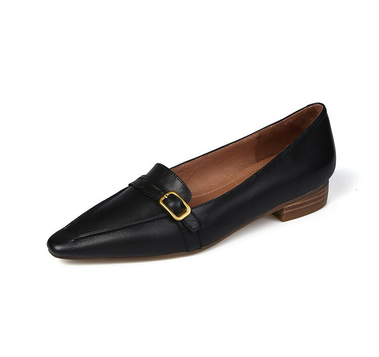 Pointed Toe Buckle Loafers #001047