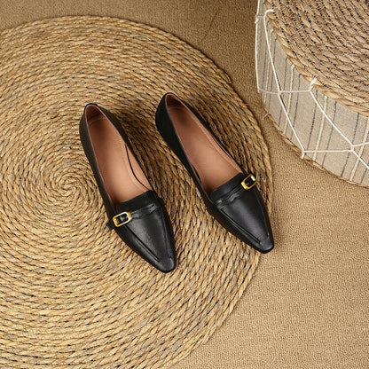 Pointed Toe Buckle Loafers #001047