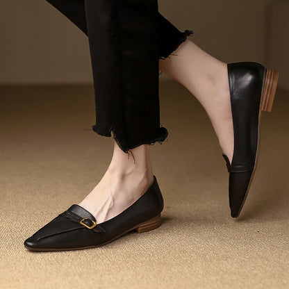 Pointed Toe Buckle Loafers #001047