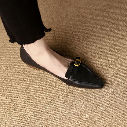 Pointed Toe Buckle Loafers #001047